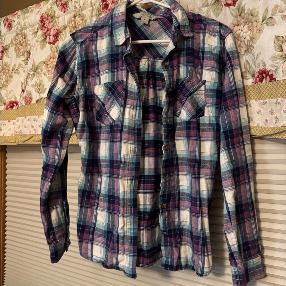 Plaid Button-Up Shirt